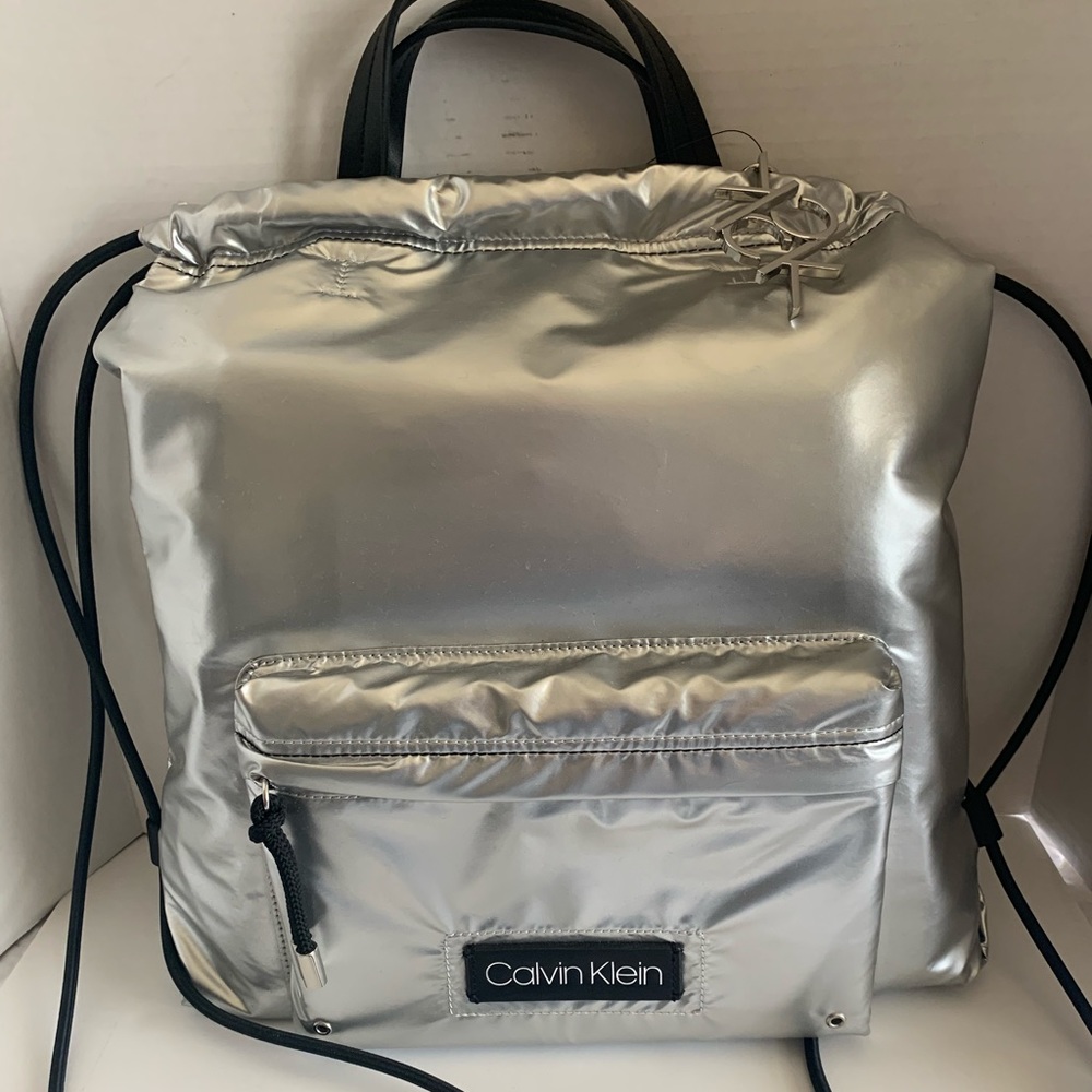 Calvin Klein Women’s Silver Backpack/Bag